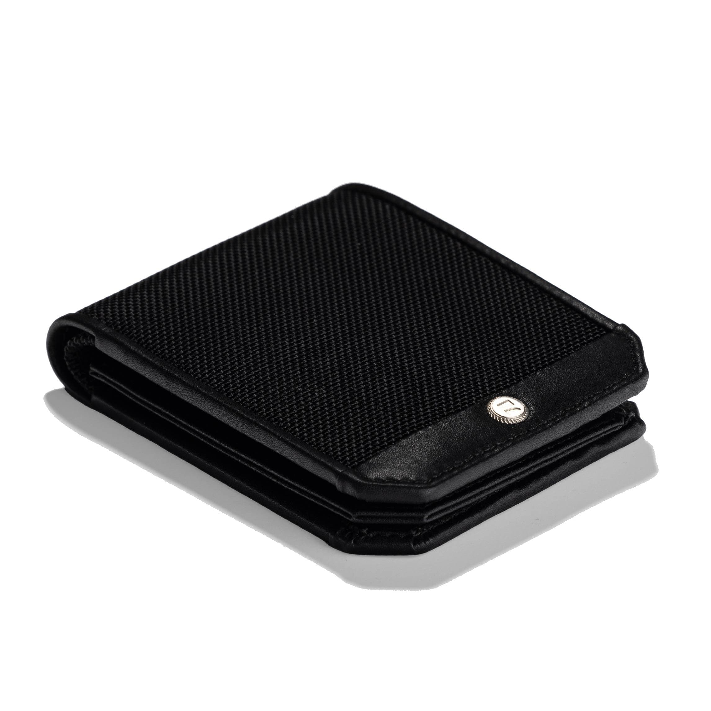 scarters Men Nylon Abundance Infinite Wallet RFID Protected Mindful Microfibre 6 Card Slots & 2 Hidden Pockets Black