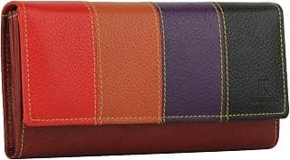 K London Women Multicolor Genuine Leather Wallet | Ladies Clutch | Zipper Purse/Card Holder Organizer for Women (AZ04_BRN)