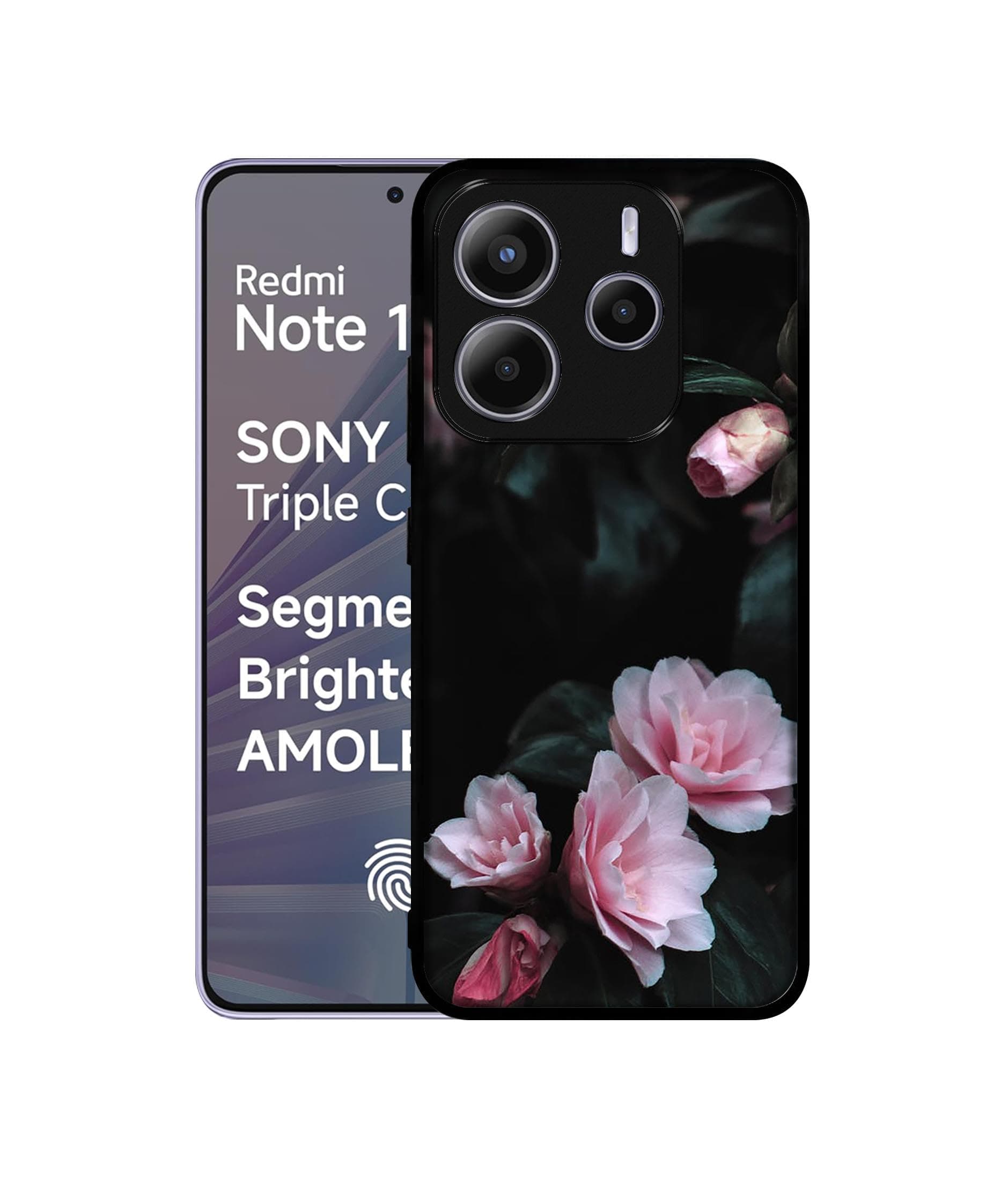 Amazon Brand-Solimo Dark Flowers Photography Premium 2D Printed Metal Back Case Cover for Mi Redmi Note 14 5G