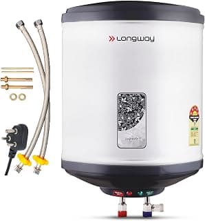 Longway Superb 25 Liters 5 Star Rated Automatic Storage Water Heater for Home | Water Geyser | Electric Geyser with Multiple Safety System & Anti-Rust Coating | 5 Years Warranty on Tank | Gray