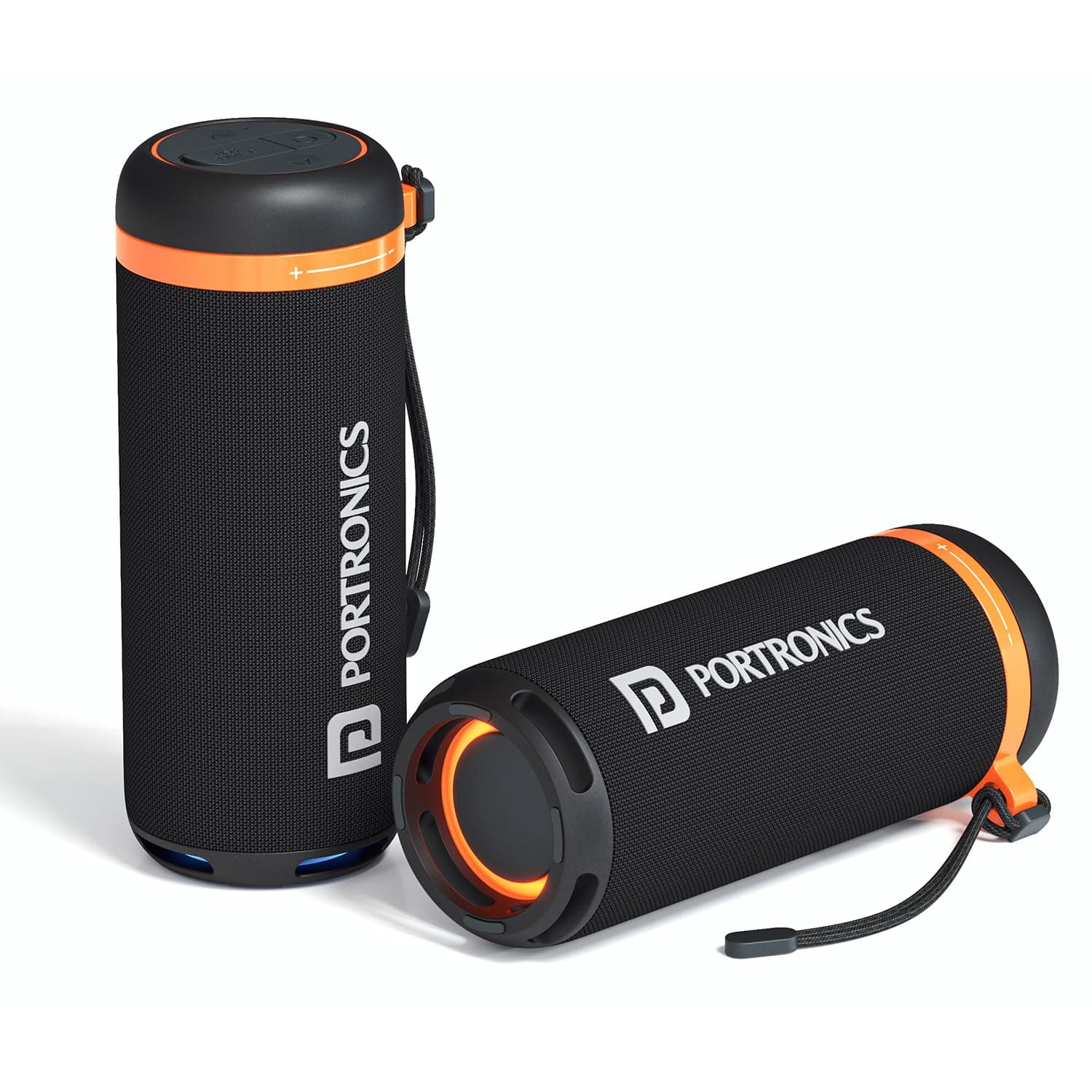 Portronics 15W Breeze 7 Wireless Bluetooth Speaker with Rotational Volume Control, Upto 6 Hours Playtime, Bluetooth 5.4V, Passive Bass Radiator, TWS Mode, RGB LED Lights, Type C Charging(Black)