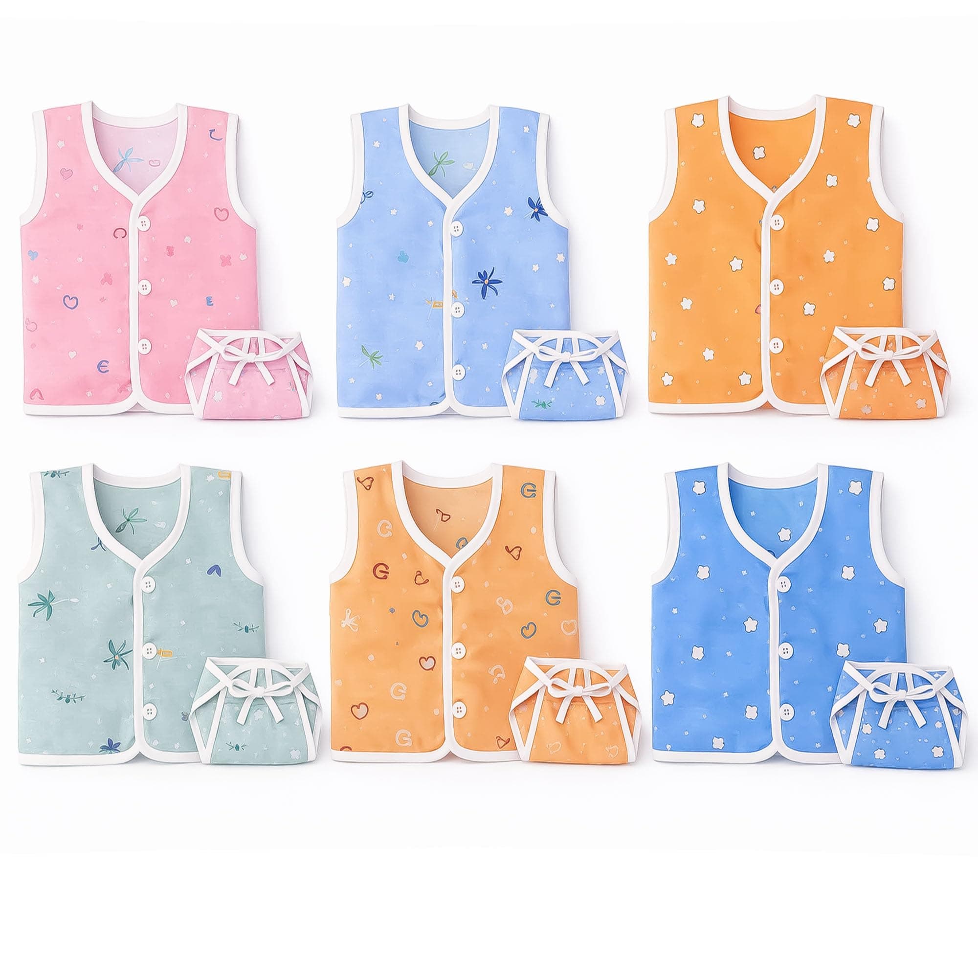 EIO New Born Baby Cotton Jhabla with Diaper Langot-Nappies