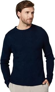 Amazon Brand - Symbol Men's Casual Acrylic Crew Neck Self-Structured Cable Knit Sweater