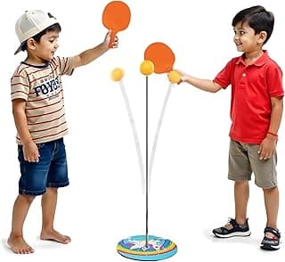 Kidology Light Table Tennis Self Training Indoor Gaming 2 Rackets & 6 Practice Ping Pong Ball Parent Child Interaction Indoor Toys for Kids Fun Party Game Sports Toy