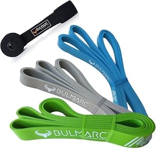 BULMARC Resistance Band Pull Up Assist Bands with 65+ Exercises for Pull Ups, Chin Ups, Stretching, Weight Loss & Powerlifting, Anti Snap Natural Latex