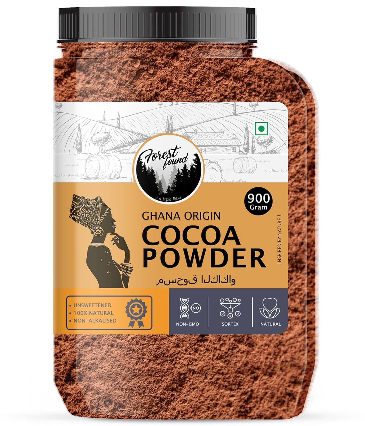 Forest Found 100% Pure Dark Cocoa Powder 900g | Unsweetened Natural Cacao for Baking, Cake, Chocolate Making & Smoothies | Rich Aroma, Gluten Free, Vegan & Keto Friendly Healthy Cocoa Powder