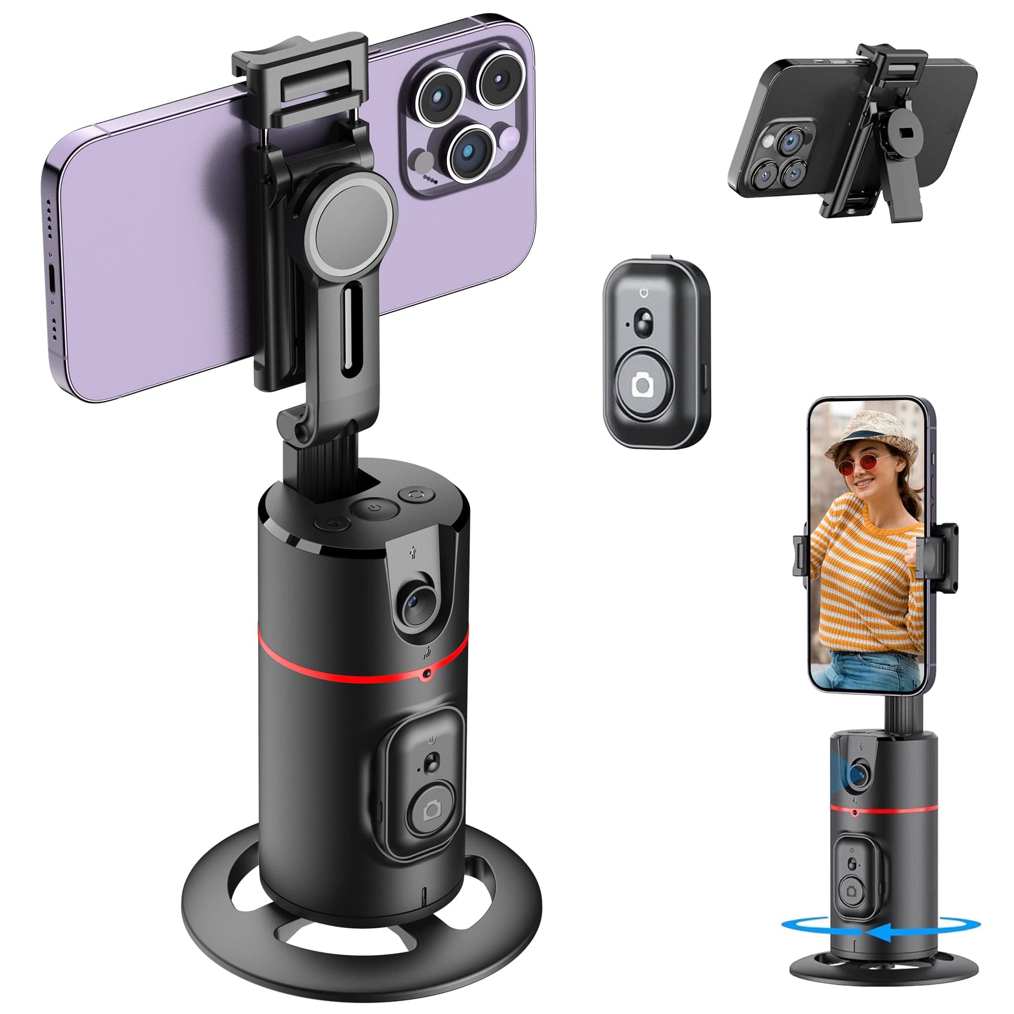 WeCool 360° Rotational Ai Powered Auto Face Tracking Tripod with Remote,Palm Gesture Control for Vlog,Streaming & Video Recording