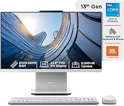 Lenovo IdeaCentre AIO Intel Core i5-13420H 24" FHD (24GB RAM/512GB SSD/Win11/Microsoft 365 Basic + Office Home 2024/3Wx2 Harman/Wireless EOS Keyboard & Mouse,Grey) All-in-One Desktop