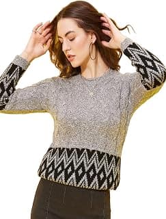 Modeve Women’s Printed Winter Knit Sweater – Soft, Stylish & Cozy Fit