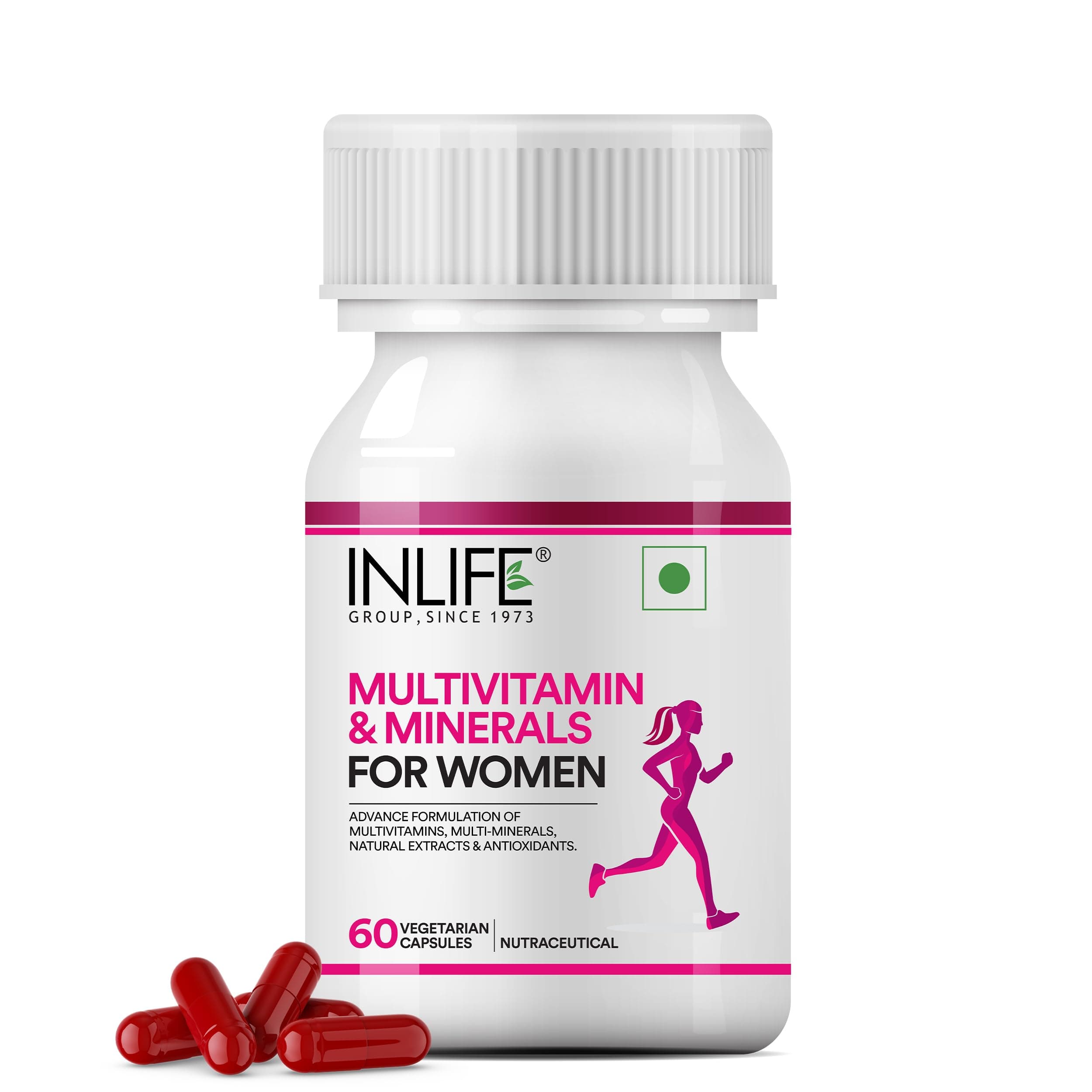 INLIFE Multivitamin for Women, Biotin Vitamin D3 Calcium, Ginseng Grape Seed Cranberry, Immunity Energy & Bone Health, 60 Veg Capsules (Women)