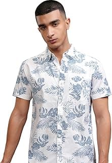 Highlander Men's Floral Print Half Sleeves Casual Shirt | Vibrant Florals for A Sophisticated Look | Shirts for Men