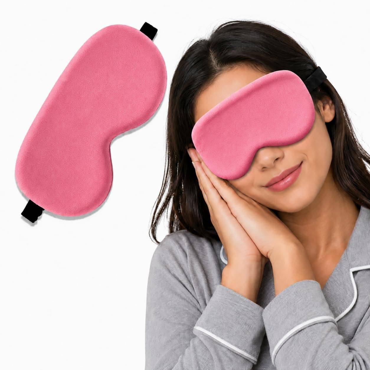 velvet Eye Mask for Sleeping with Adjustable Strap Premium velvet Sleeping Mask Blind Fold for Smooth & Comfortable Sleep Travelling Sleep Mask Pad Sleeping Eye Mask Blind Folds for Sleeping (PINK, 1 PC)