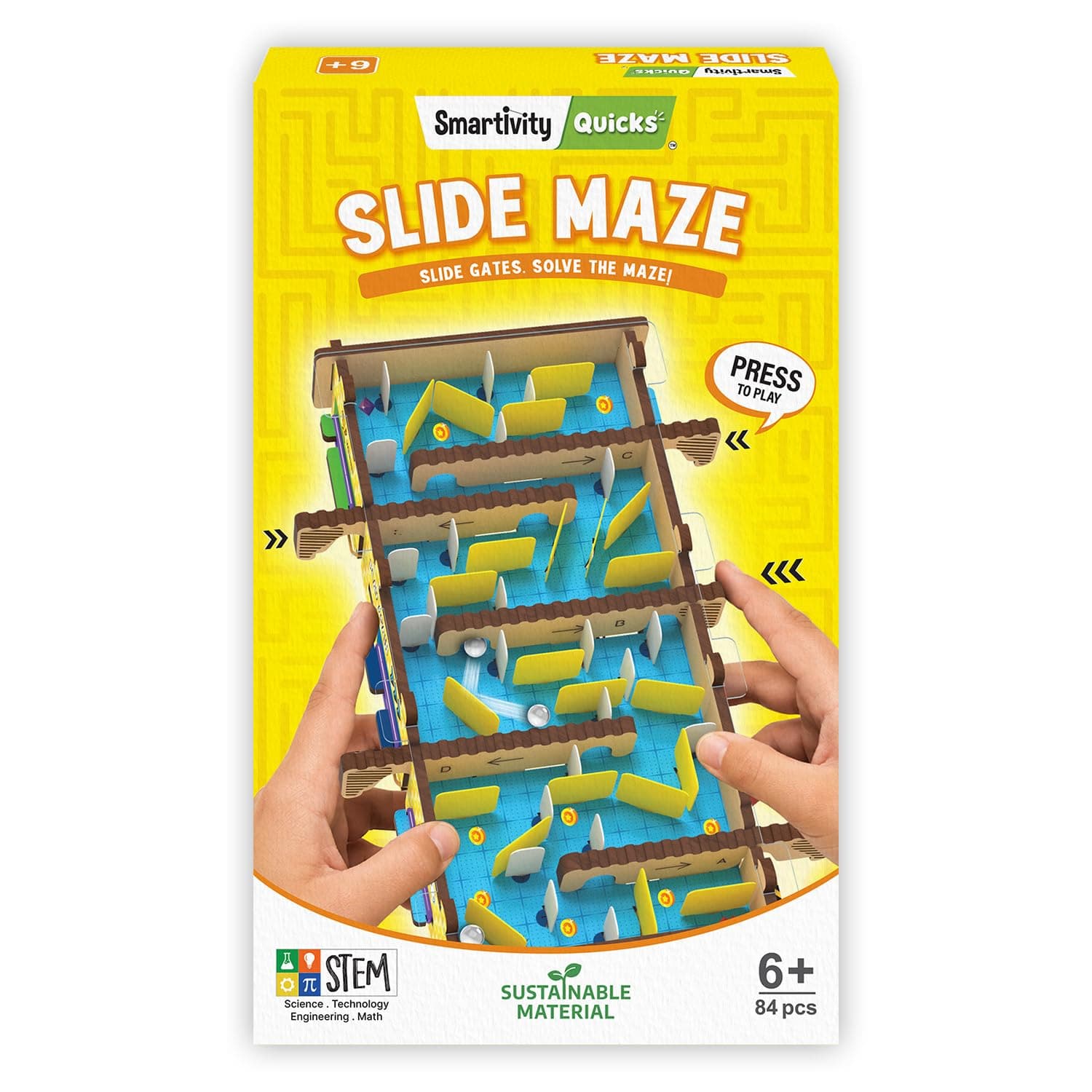 Smartivity Slide Maze Portable Brain Puzzle for Kids 6-10 Years | Travel-Friendly Logic & Brain Game I Birthday Gift for Boys & Girls for Kids | Build & Solve Activity Toy