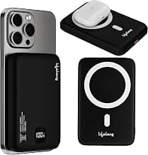 Lifelong Electronics 10000mAh MagSafe Wireless Fast Charging Power Bank for iPhone, Apple AirPods and All Qi Enabled Phones & Devices | USB Type C Port | Small Pocket Size | Strong Magnet & Extra Ring
