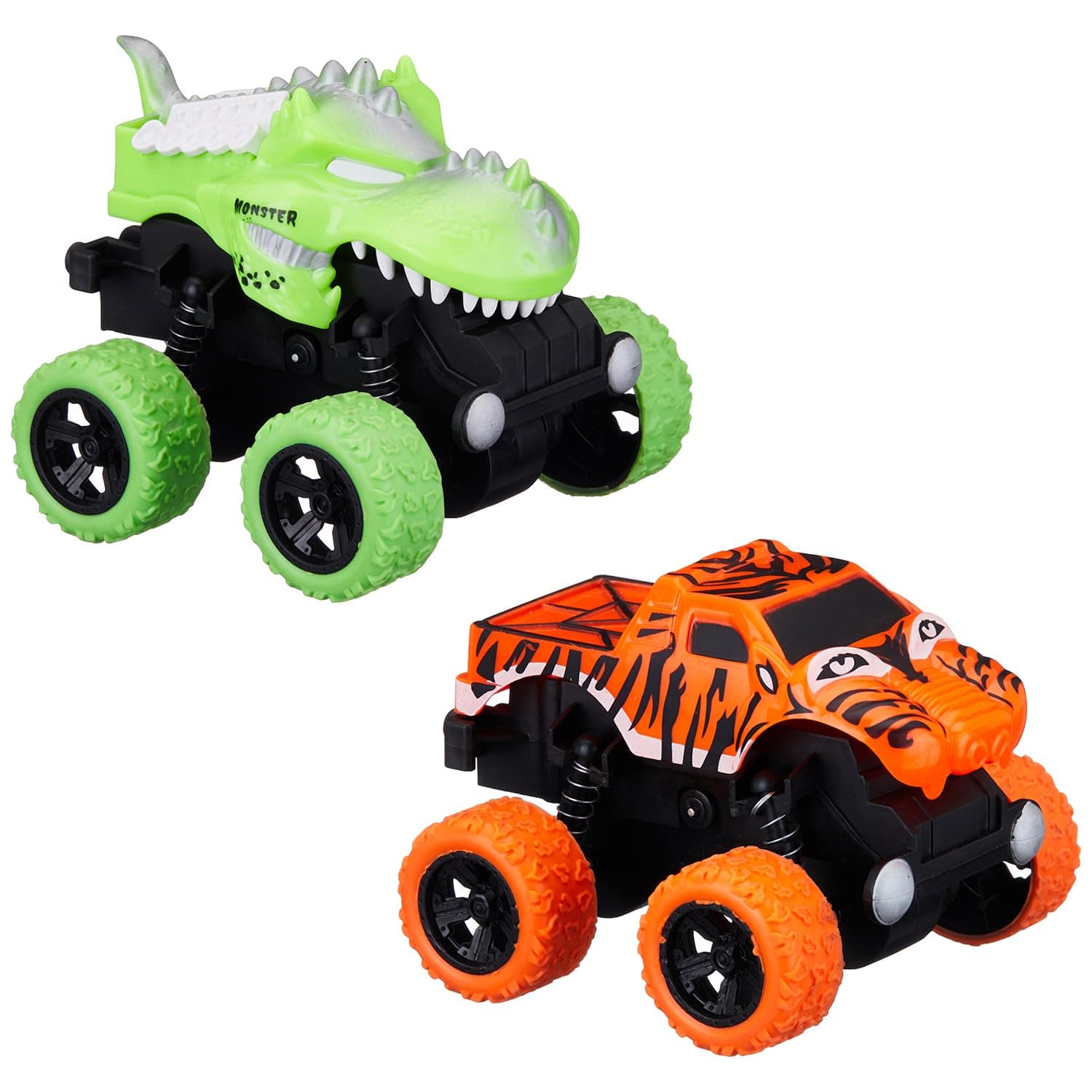 Amazon Brand – Jam & Honey Dragon & Monster Toy Cars Pack of 2 | Push & Go | Unbreakable ABS | Non-Toxic | BIS Certified | Skill Development | 3+ Years