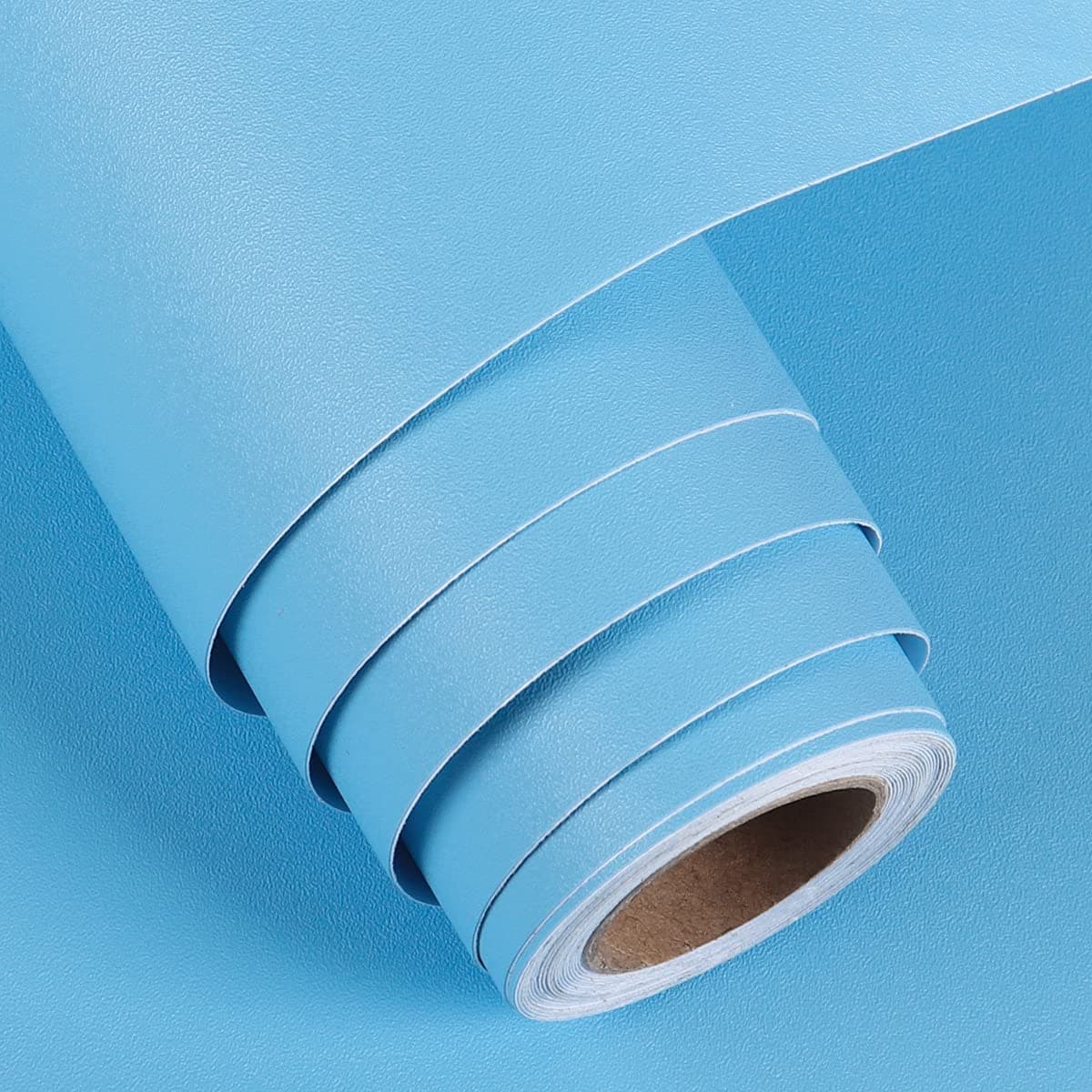 ERATO Matte Wallpaper Peel & Stick Vinyl Contact Paper Self Adhesive Removable Wallpaper for Kitchen Cabinet Furniture Countertop Waterproof Wallpaper (24"x100" Inch, Sky Blue Matte)