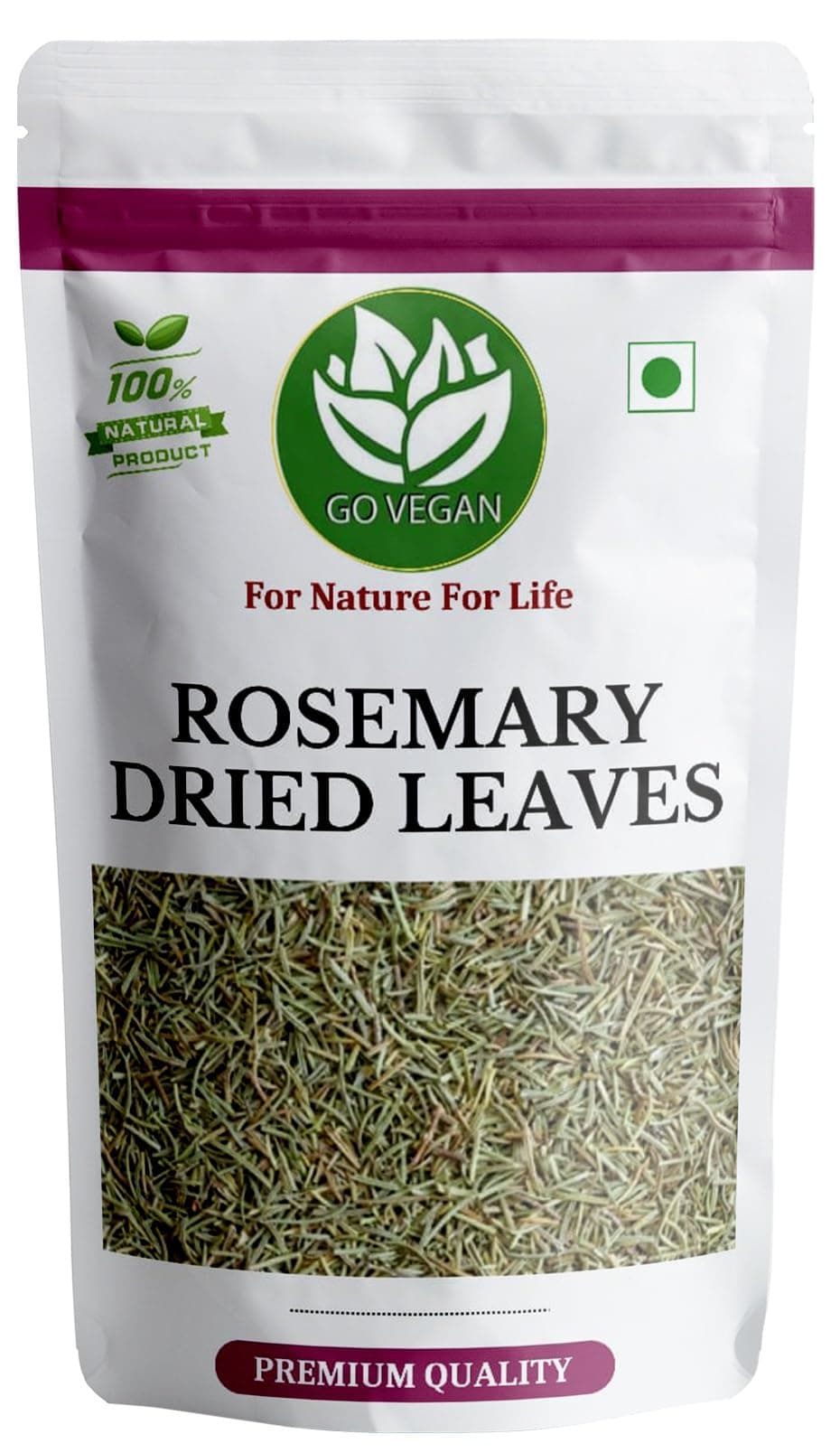 Go Vegan Rosemary Dried Leaves - 100gm | Rosemary Leaves for hair growth & Food 100g