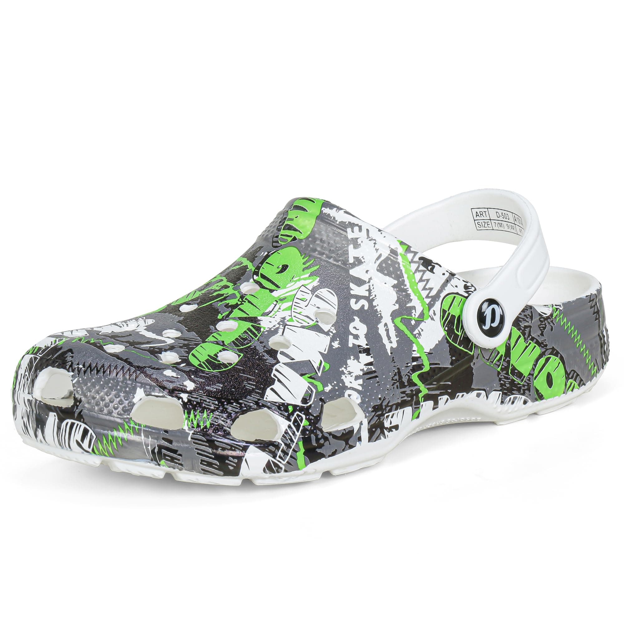 DOCTOR EXTRA SOFT Men's Classic Graphic Casual Clogs/Sandals with Adjustable Back Strap for Adult|Comfortable & Light Weight|Stylish & Anti-Skid|Waterproof & Everyday Use Mules Gents & Boys D-503