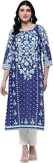 BIBA Women Cotton Regular Straight Printed Kurta