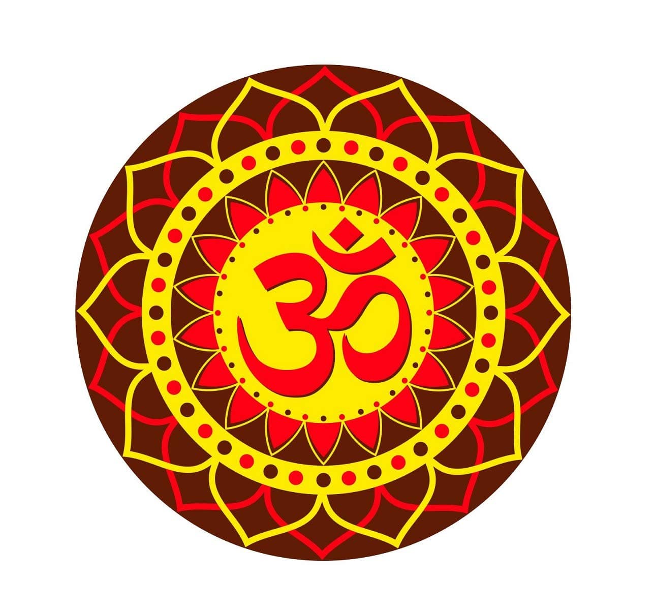 Decor Villa PVC Vinyl Om Transparent 3D Big Size Rangoli Stickers for Floor Pooja Room, 16 Inch, Multicolour5, Set of 1