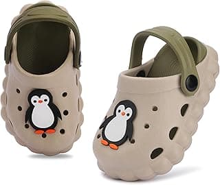 GLJ Little AngelToddler Clogs Slippers, 12 Months to 3 Years, Baby Boy, Waterproof, Lightweight, Cute Cartoon Penguin Design