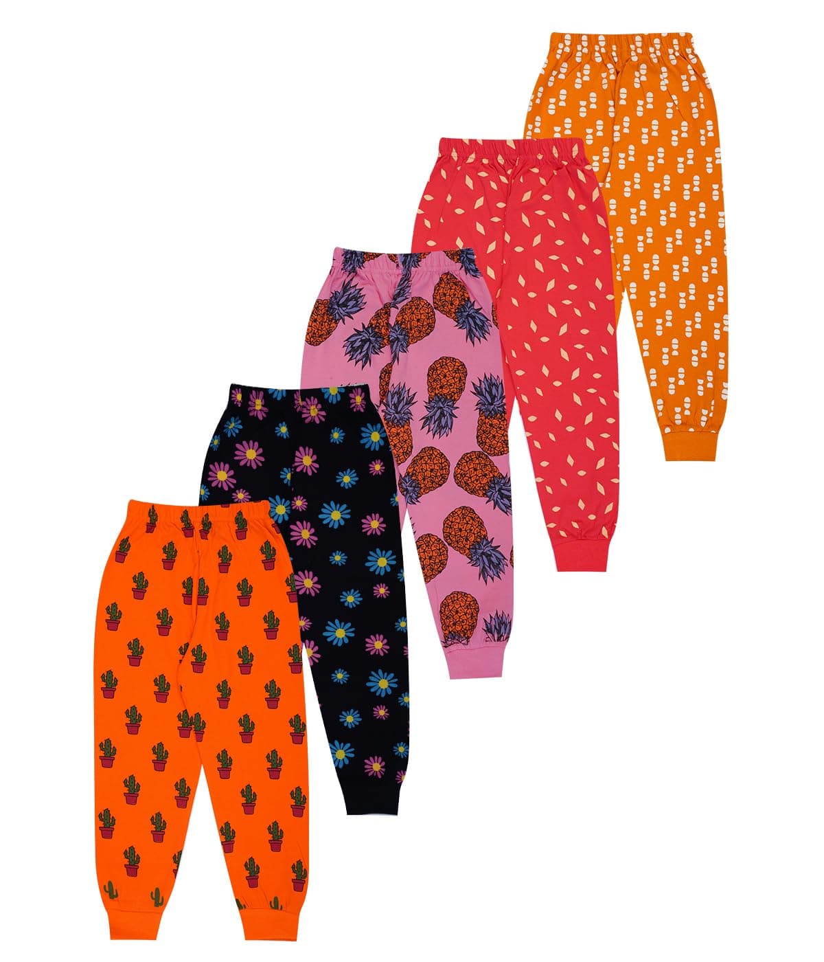 T2F girls Ribbed Track Pants (Pack of 5)
