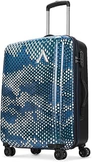 Aristocrat Medium Combat Check-in Trolley Bag, 63 Cm Hardside Luggage | 8 Wheels, Combination Lock | Polycarbonate | 5 Year International Warranty | Blue