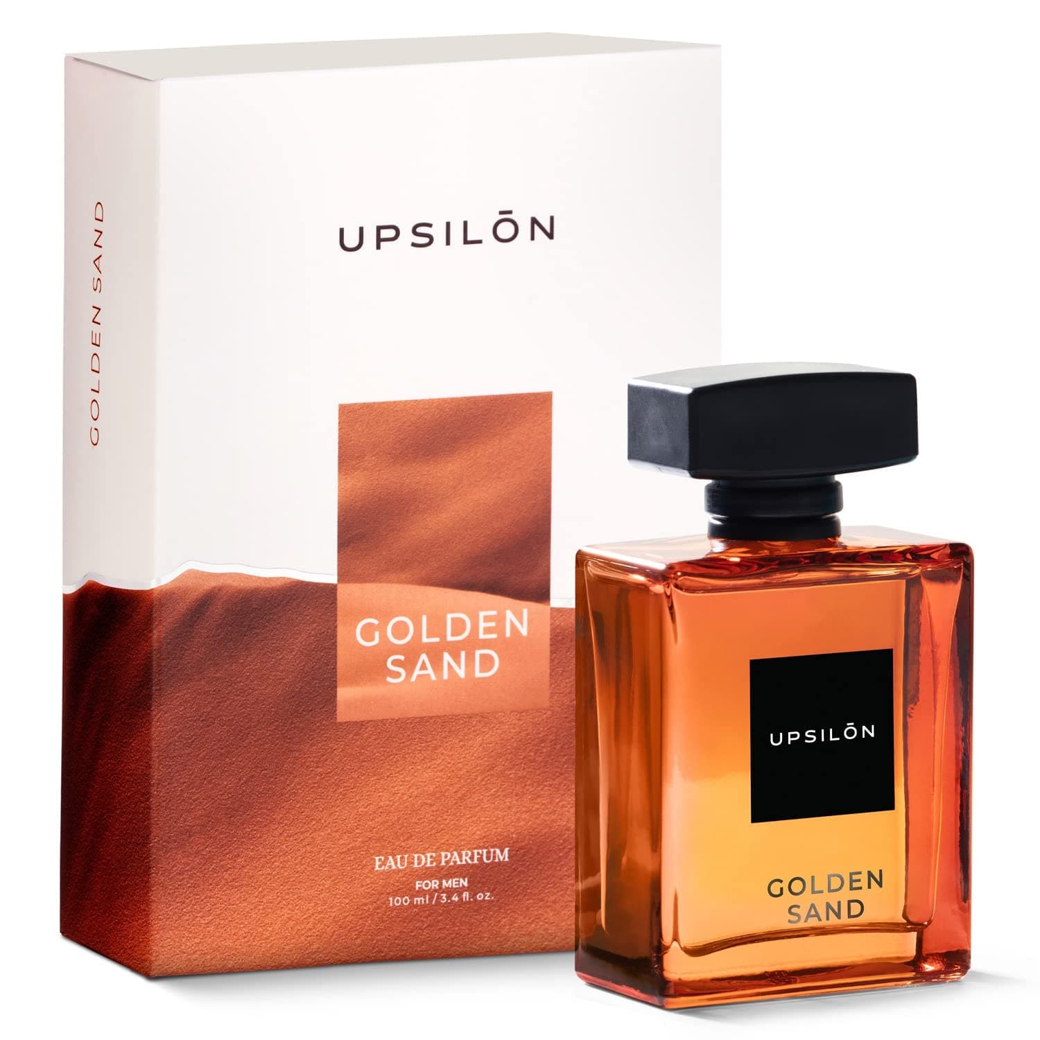 Upsilon GOLDEN SAND Oriental Woody EDP For Men | 10 Hours | Eau De Parfum | 20% Concentration | Long Lasting Luxury Perfume | Double Distilled | 100ml