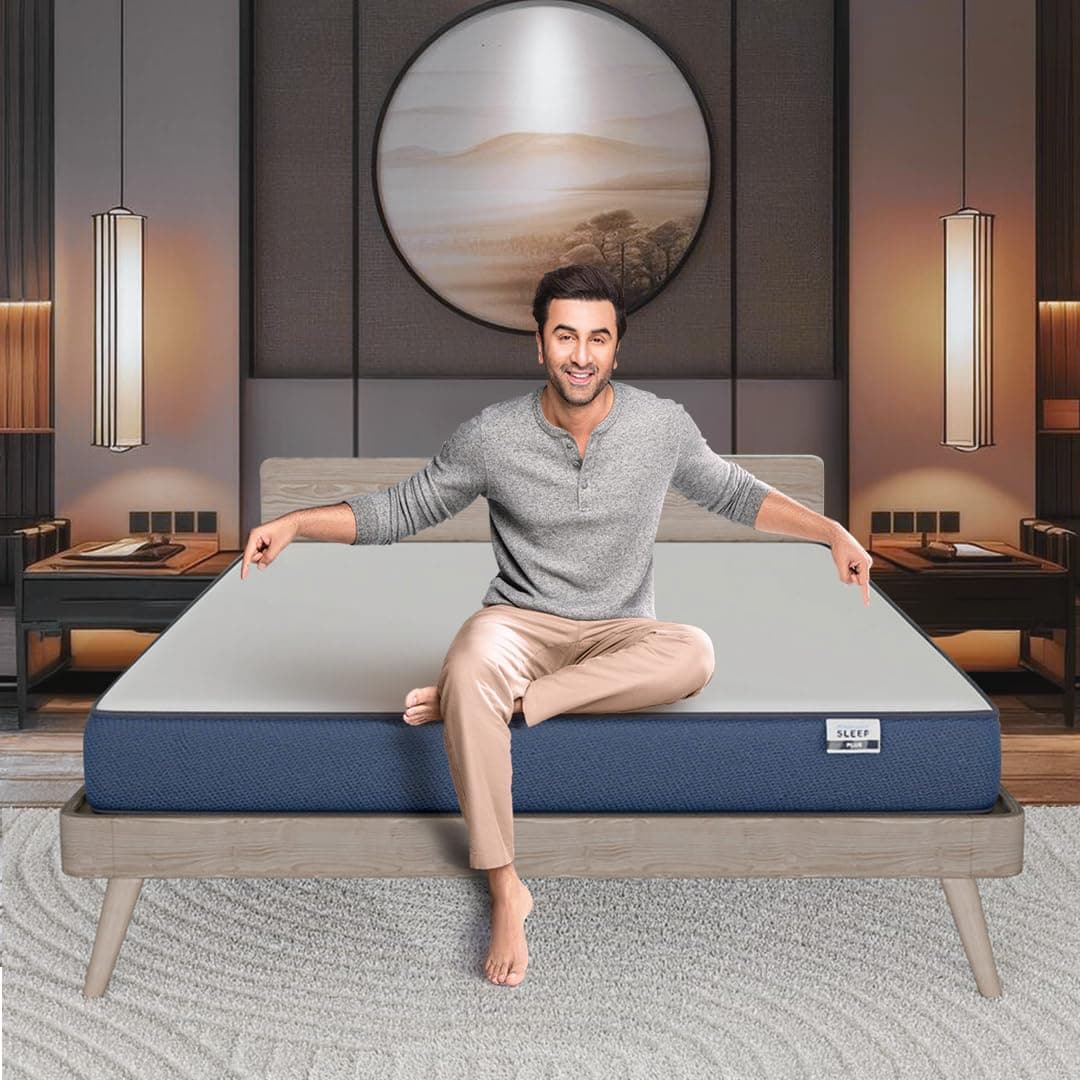 Nilkamal SLEEP Plus Orthopedic Support Memory Foam Mattress | 10 Years Warranty | King Size | 8 Inch Bed Mattress | Reversible Design | Breathable Knitted Fabric | Medium Firm, (78 x 72 x 8)