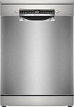 Bosch 15 Place Setting (Fits up to 80 utensils) Free Standing Dishwasher for Indian Utensils | Intensive Kadhai Program for Pressure Cooker, Home Connect (SMS6HMI00I, Silver Inox, Inbuilt Heater)