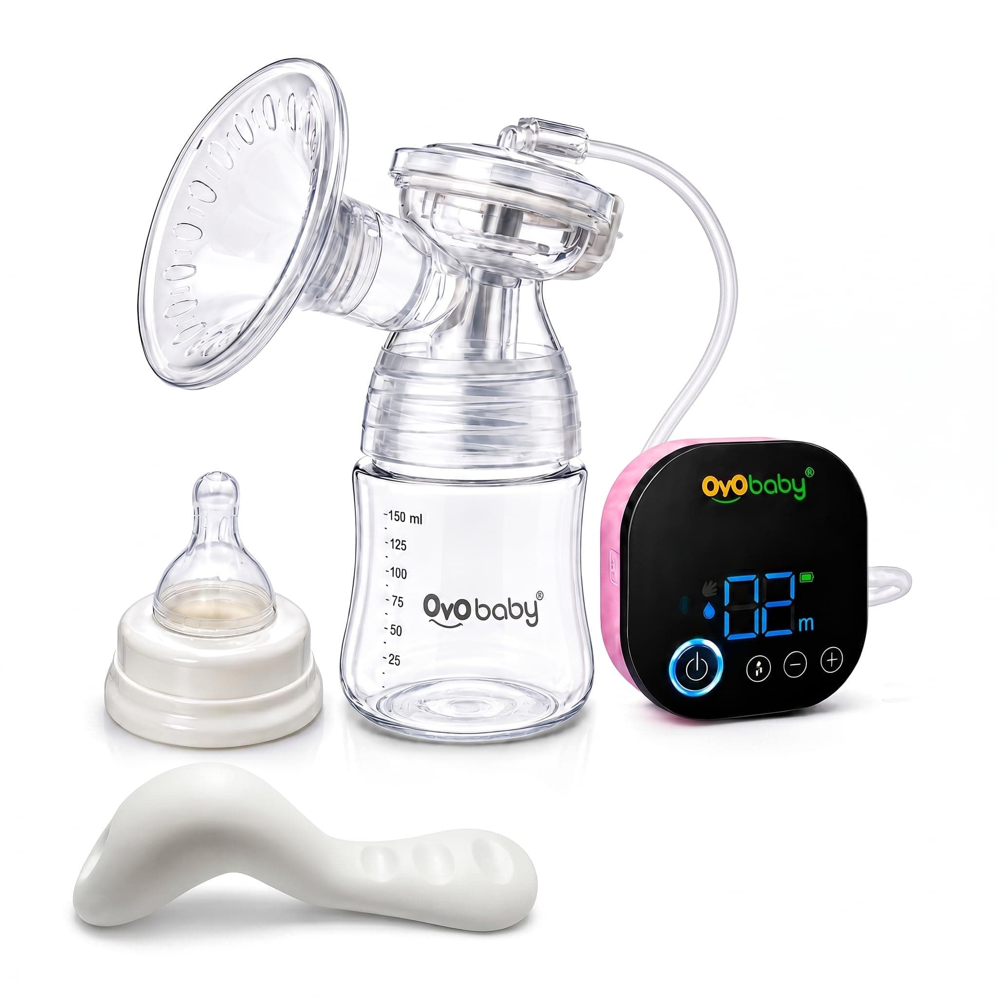 OYO BABY Electric Breast Pump | 2 Modes + 9 Suction Levels | 2 in 1 Electric & Manual | Rechargeable and Portable | Extra 19mm Flange + Spare Parts | For Breastfeeding Mothers | 1 Year Warranty
