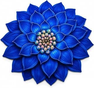 3D Lotus Floral Door Mat | Water Absorbent, Anti-Skid, Machine Washable Floor Mat | Soft Microfiber Carpet for Home, Living Room & Bedroom | Premium Decorative Mat (Blue, Lotus)