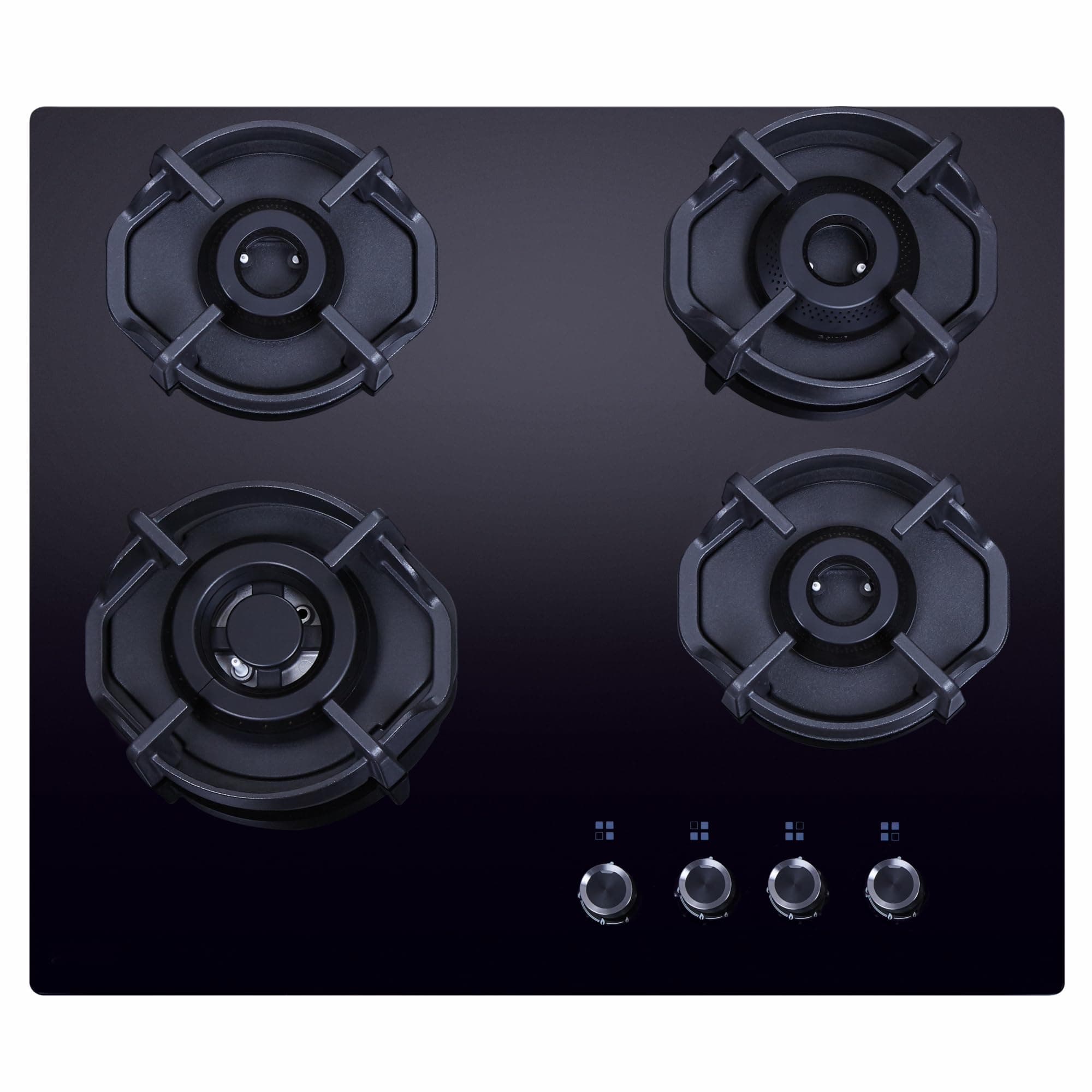 Elica Hob 4 Burner Auto Ignition Hobtop with Hexa Shape Grid|Italian SABAF Brass Burner with One 4 kW Jumbo & 2.5 kW| 10 Yrs Warranty on Burner,5 Yrs on Glass & Valve|Flexi Hexa 460 Lotus Ind Hd Brass