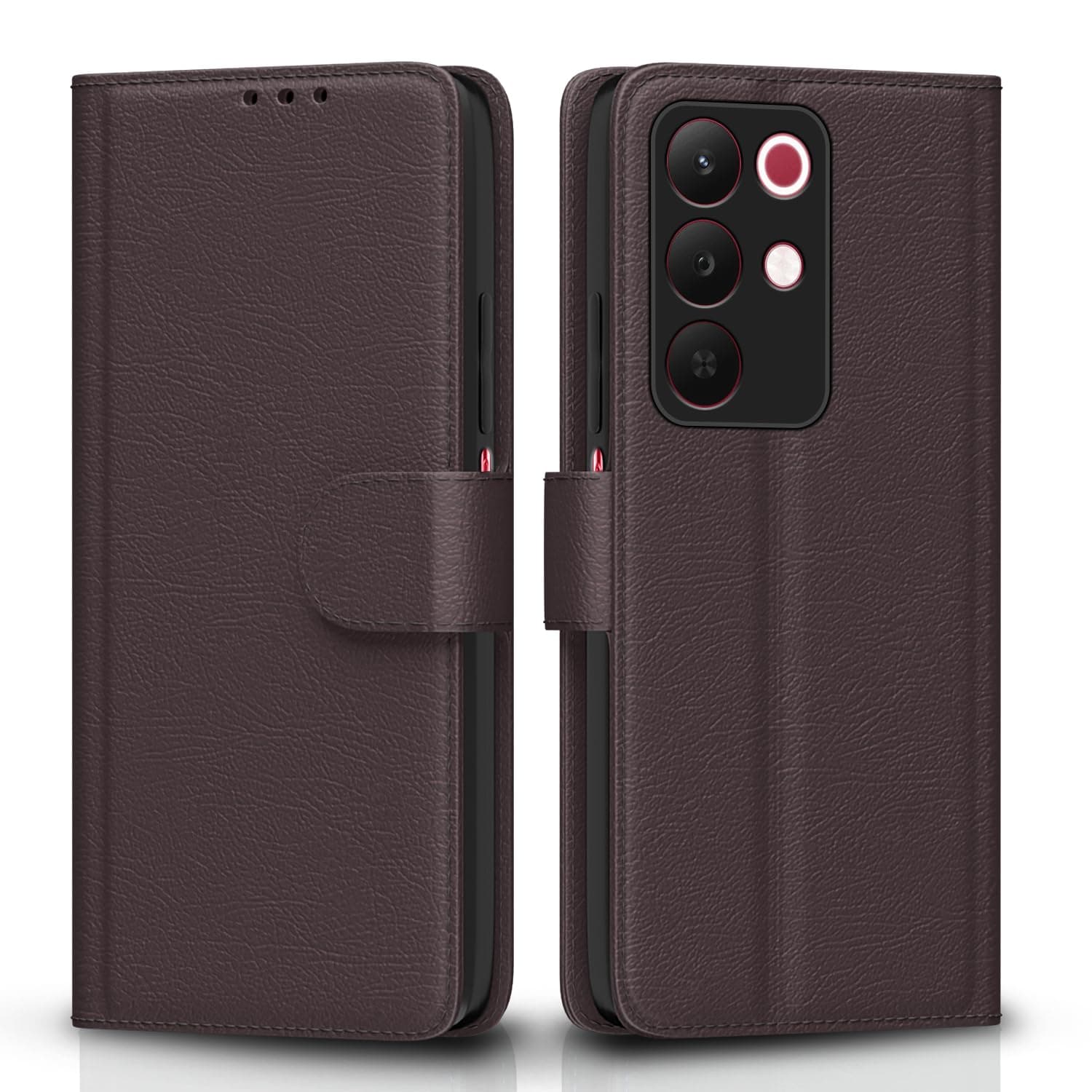 Amazon Basics Flip Cover for Realme Narzo 90X 5G / Realme C85 5G / Realme 15X 5G Leather Finish | Wallet Stand and Shock Proof | Inside TPU with Card Pockets | Complete Protection Flip Case (Coffee)