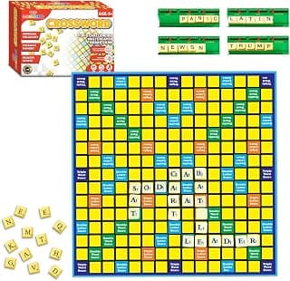 Wembley Crossword Board Game for Kids Adults with 100 Letters English Wordcraft Puzzle Vocabulary Builder Educational Learning Creative Word Builder Game for Upto 4 Players