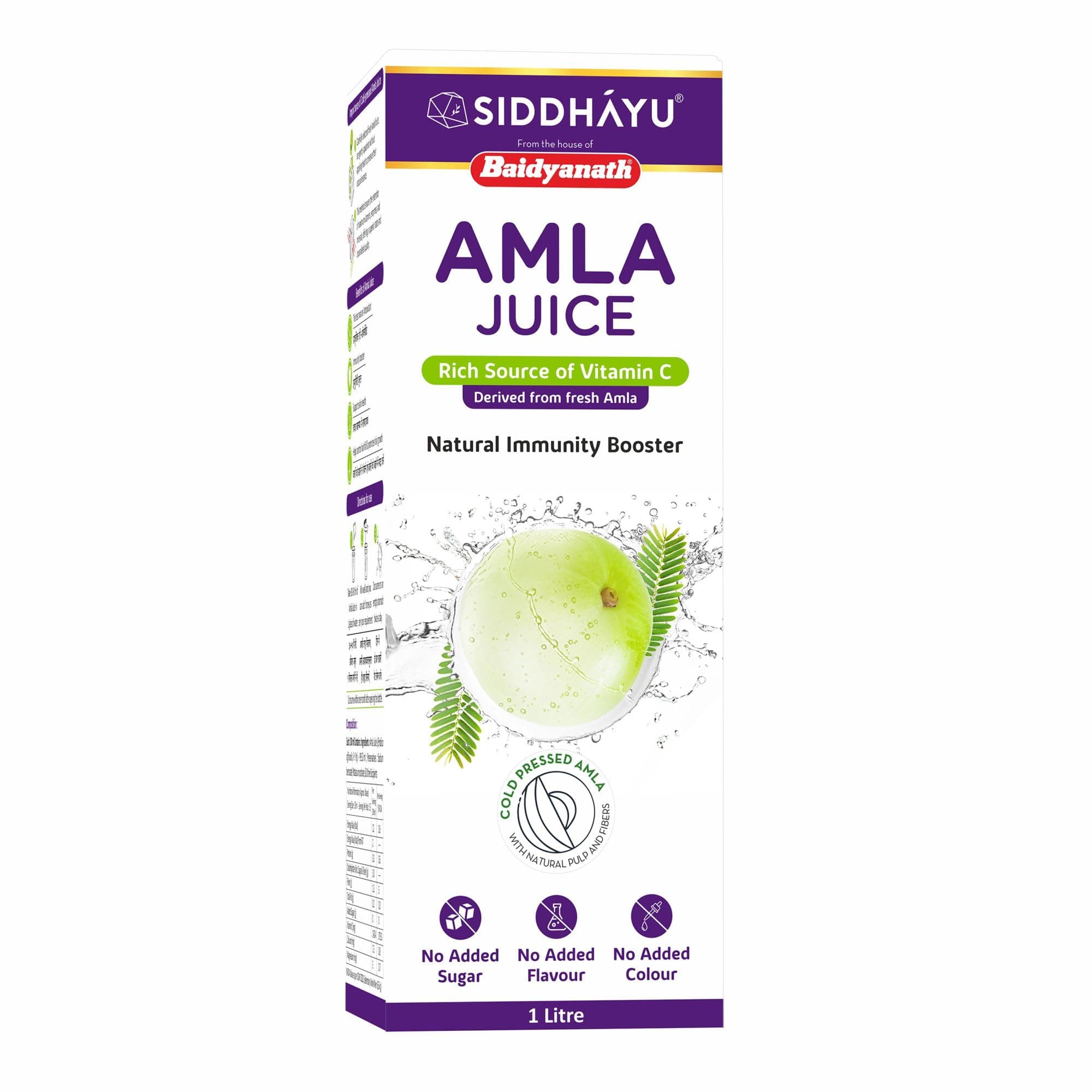 Baidyanath Asli Ayurved Amla Juice - Rich Source Of Vitamin C And Natural Immunity Booster - 1 Ltr