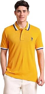 U.S. POLO ASSN. Solid Slim Fit Polo T Shirts for Men - 100% Cotton, Half Sleeves Mens Tshirt