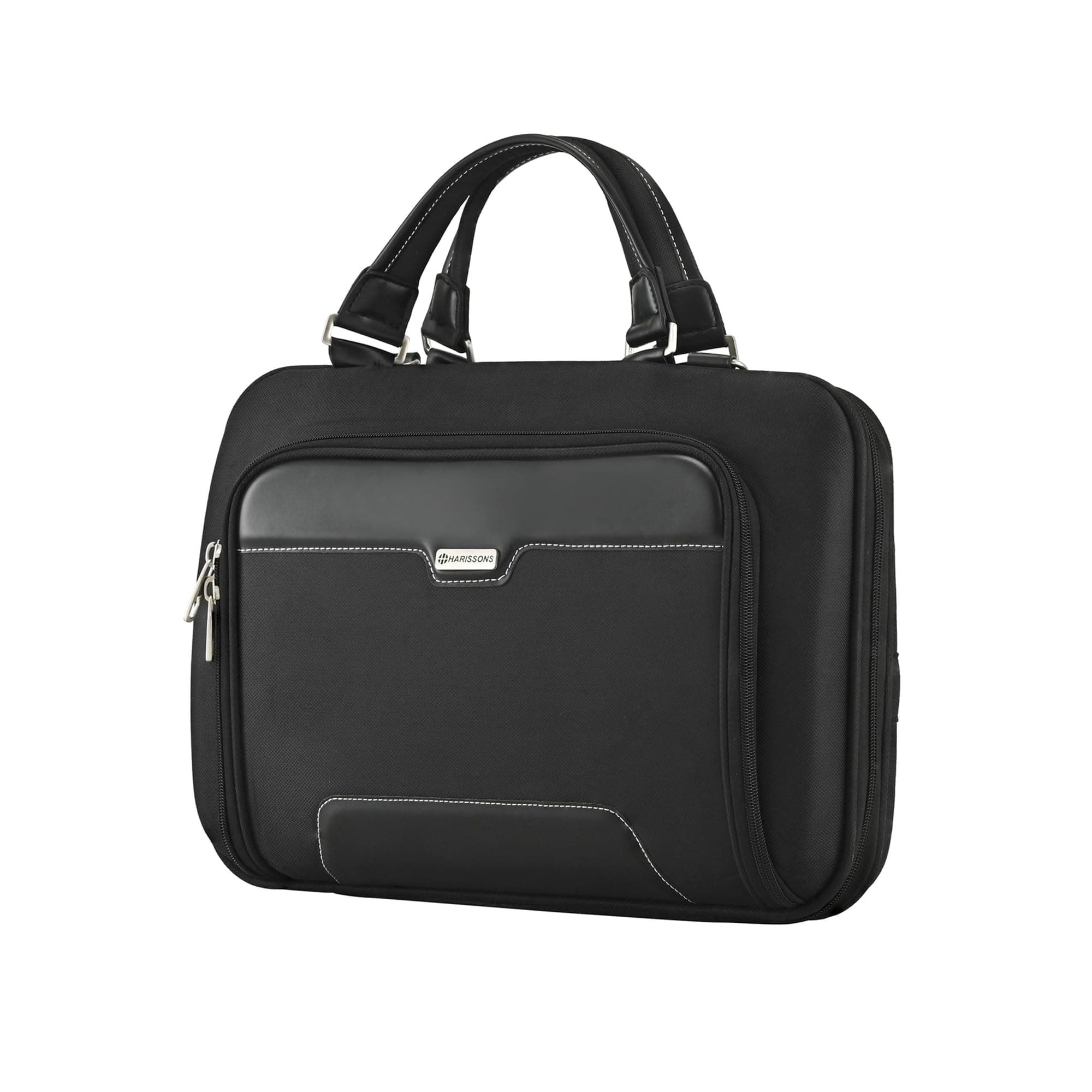 HARISSONS Spartan Laptop Messenger Bag | 14L | Fits 15.6” Laptop | Vegan Leather + PU Coated Polyester | Organizer, Clothing Compartment, Trolley Sleeve, Padded Strap | Office & Business