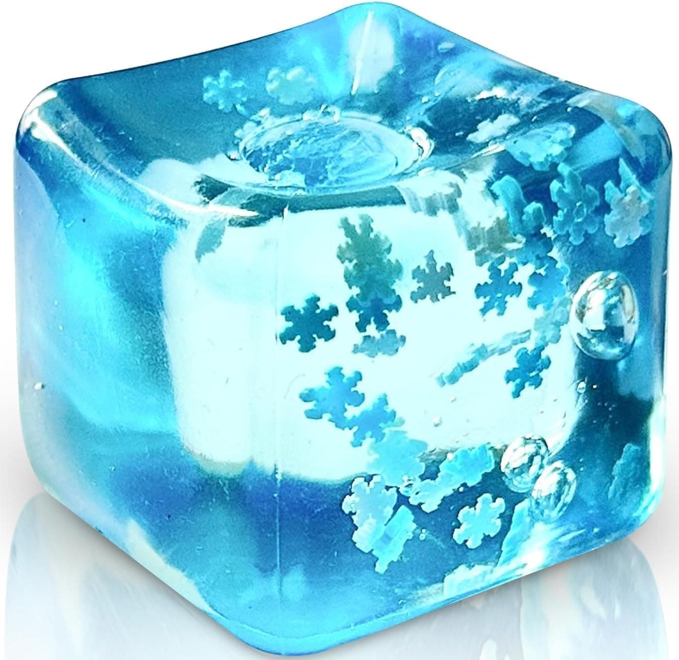 Snowflake Ice Cube Stress Ball – Gel Filled Slow-Rise Squishy Fidget for Kids & Adults, Anxiety Relief Therapy Toy, Office & Classroom Squeeze, Pack of 1