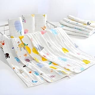 Koochie-Koo Koochie-Koo Set of 3 Muslin Cloths | 500 GSM | 50x25 Big Size | 6 Layered | New Born Baby Essentials, Swaddle for New Born | Baby Towels Newborn, Soft & Absorbent