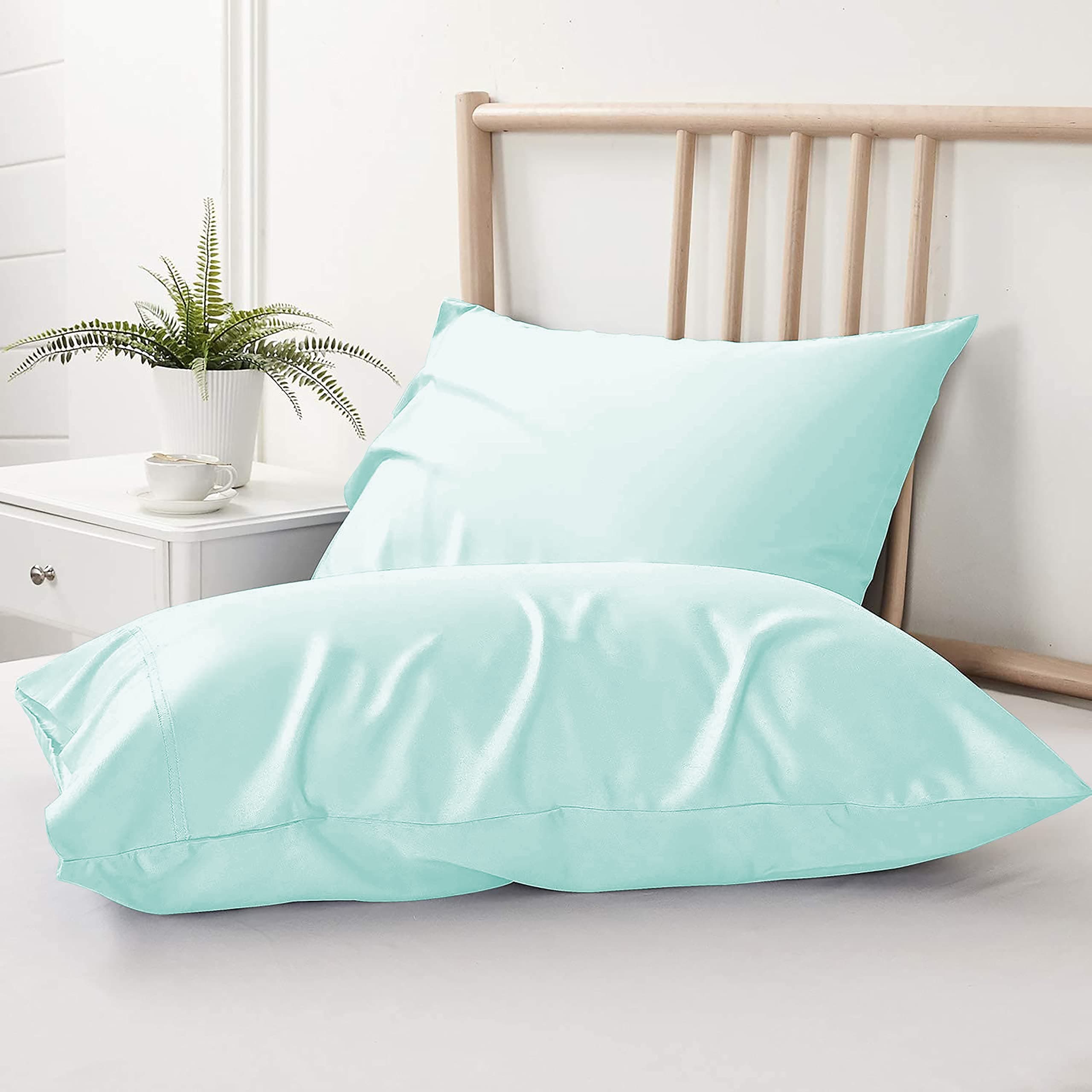 Estar Bedding 600 TC Super Soft 100% Egyptian Cotton Pillow Covers 17 x 27 Inches - Egyptian Cotton Set of 2 Pillow Cover Set Envelope Closure Pillowcase - Aqua Blue