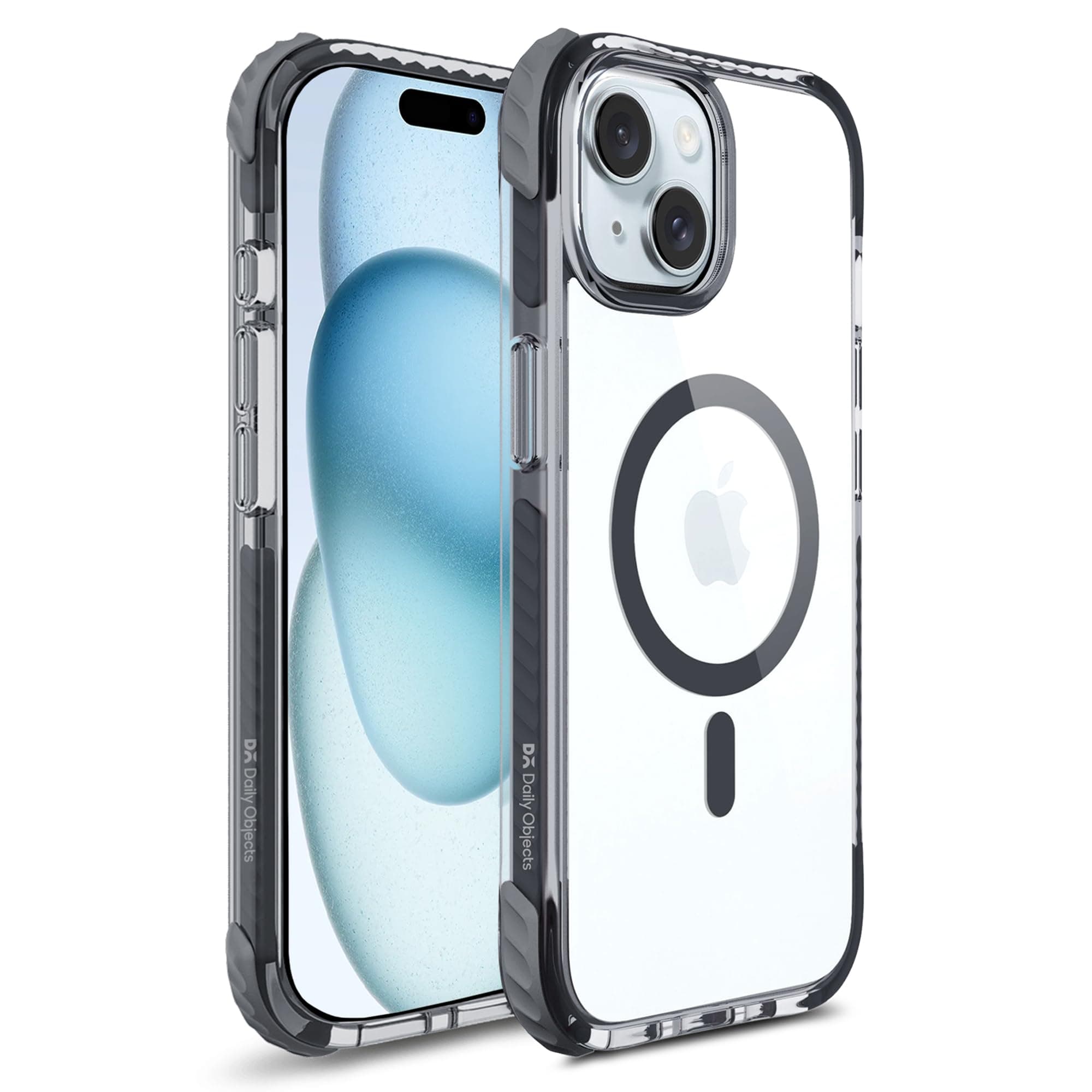 DailyObjects Case for iPhone 15 Compatible with Mag-Safe Wireless Charging, Reflex Slim Shockproof Back Cover - Polycarbonate,Transparent