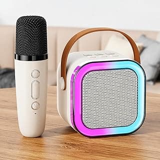 Goyal’s Portable Karaoke Bluetooth Speaker with Wireless Microphone | RGB LED Lights | Voice Change Effects | USB TF AUX FM | Mini Party Speaker for Kids & Adults