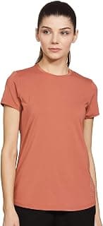 Van Heusen Women's Polyester Regular Fit Proactive Anti Bacterial T-Shirt - Round Neck, Moisture Wicking, Short Sleeve