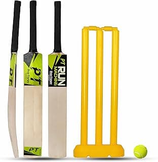 Protoner Cricket Set with Wooden Bat, Stumps and Ball, Sports Kit for Kids and Adults (Kids)