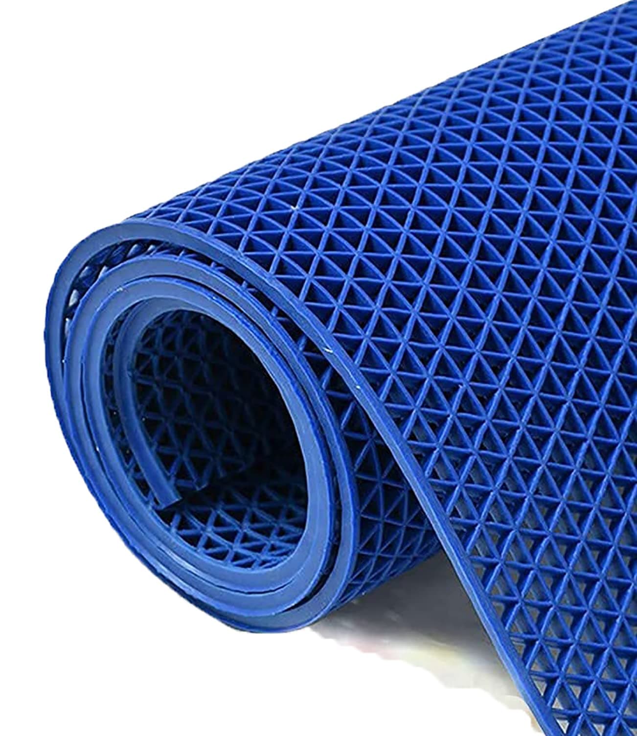 amazelo cart Anti Skid PVC Rubber Mat for Floor Large Size Home Entrance Commercial Doormat Waterproof Mud Dirt Trapper Indoor Outdoor Floor Carpet Plastic Non Slip for Hotel, Office (4 x 10ft, Blue)