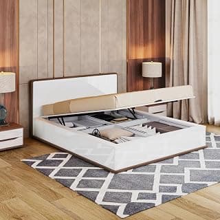 Wakefit Bed | 3 Yr Warranty | Bed Queen Size, Comes with Hydraulic Storage, Noise-Free, Density: 680–750 kg/m³, Termite & Borer Resistant, Fits Mattresses Up to 8 inches (Rubble 78 x 60- Frosty White)
