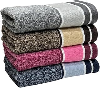 Cotton 460 GSM Small Size Hand Towel Set of 4 for Men, Women, Home Use, Wash Basin, Sports | Soft, Absorbent, Quick Dry Towels | Denim Look, 14 X 21 Inch, Multicolor