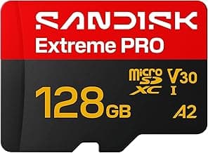 SanDisk 128GB Extreme PRO microSDXC UHS-I Card, 5K & 4K UHD Video, 250MB/s Read, 170MB/s Write, A2, U3, V30, High-Speed for Android, Action Camera & Gaming
