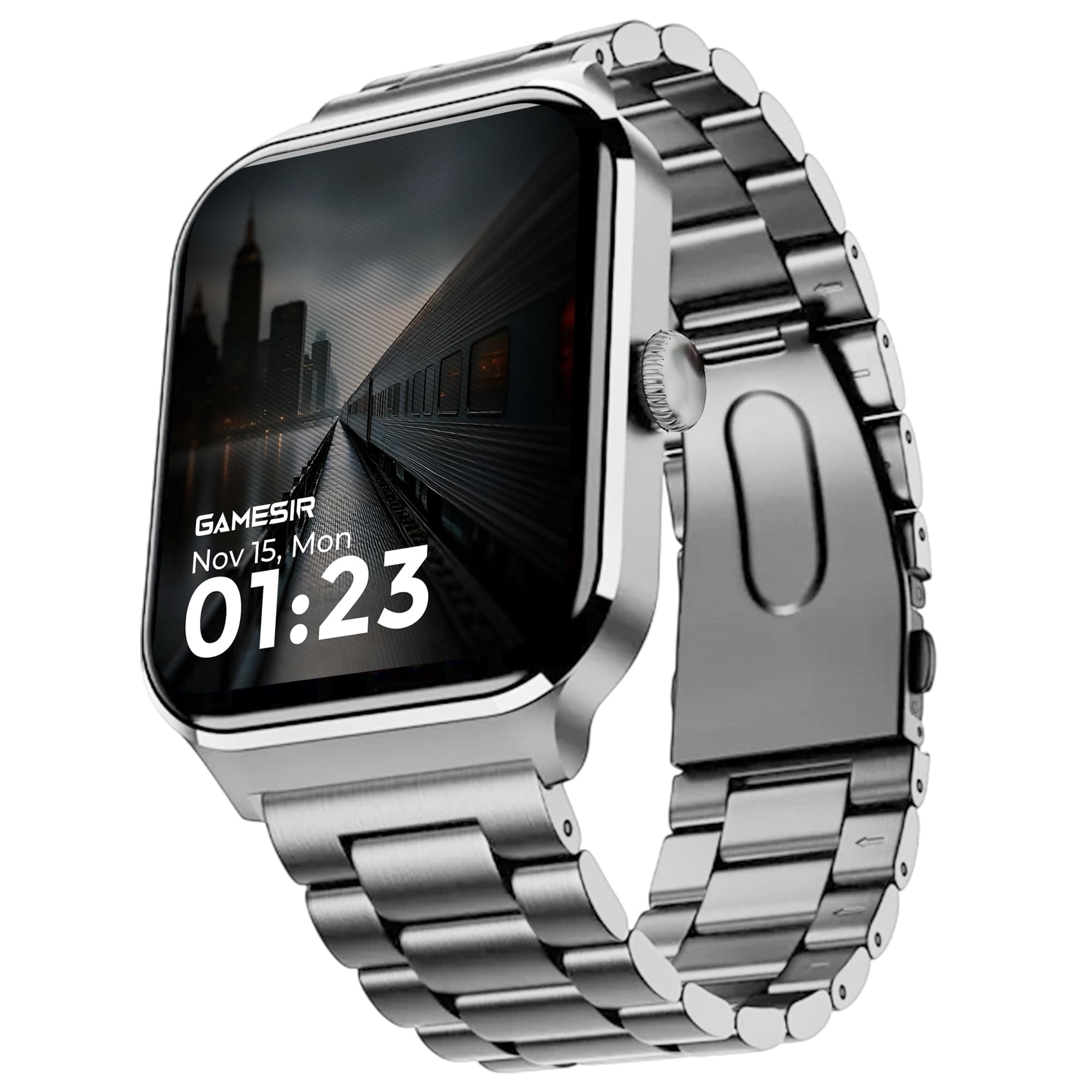 GameSir NovoLux HD Display Smartwatch for Men & Women Answer/Make Calls, Heart Rate Monitor, 113+ Sports Modes, Step Counter, IP68 Waterproof, Compatible with Android & iOS(Metal Grey)